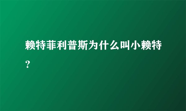 赖特菲利普斯为什么叫小赖特？