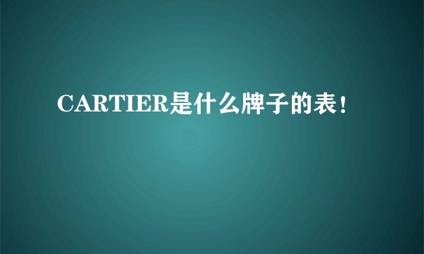 CARTIER是什么牌子的表！