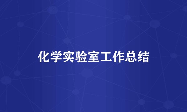 化学实验室工作总结