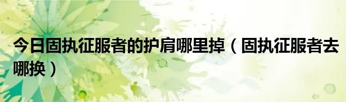 今日固执征服者的护肩哪里掉（固执征服者去哪换）