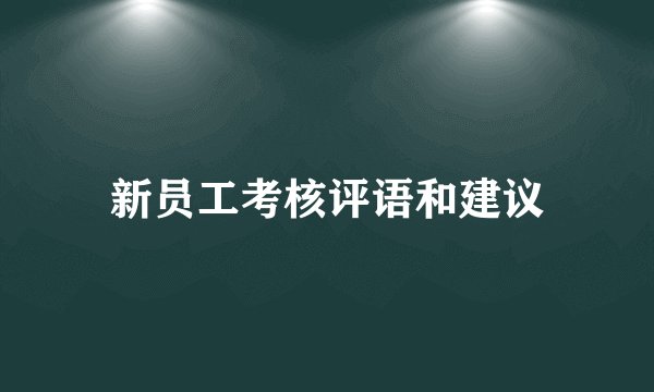 新员工考核评语和建议