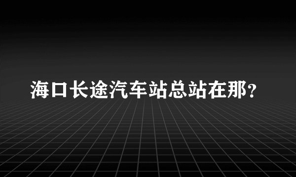 海口长途汽车站总站在那?
