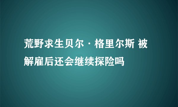 荒野求生贝尔·格里尔斯 被解雇后还会继续探险吗