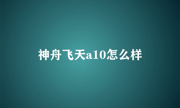 神舟飞天a10怎么样