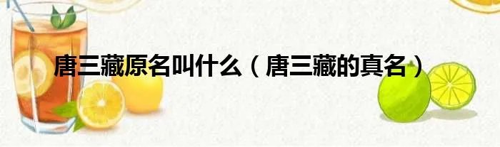 唐三藏原名叫什么（唐三藏的真名）