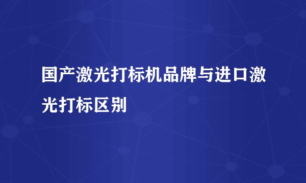 国产激光打标机品牌与进口激光打标区别