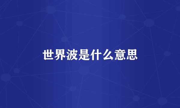 世界波是什么意思