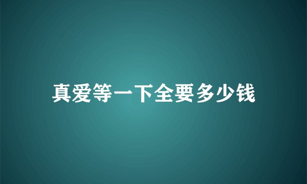 真爱等一下全要多少钱