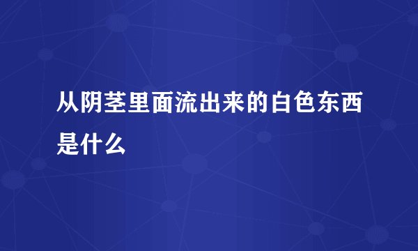 从阴茎里面流出来的白色东西是什么