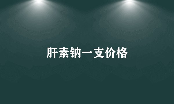 肝素钠一支价格
