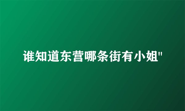 谁知道东营哪条街有小姐