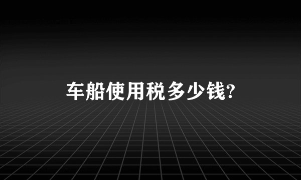 车船使用税多少钱?
