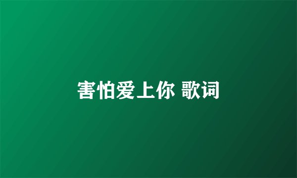 害怕爱上你 歌词