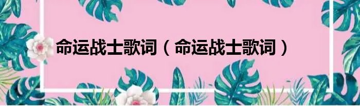 命运战士歌词（命运战士歌词）