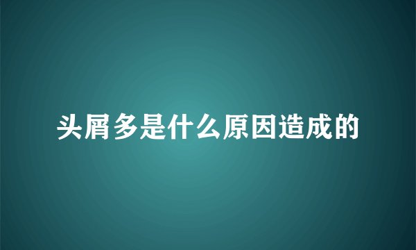 头屑多是什么原因造成的
