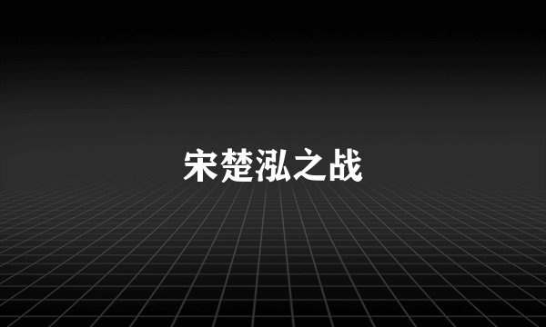 宋楚泓之战