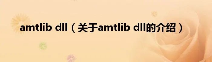 amtlib dll(关于amtlib dll的介绍)
