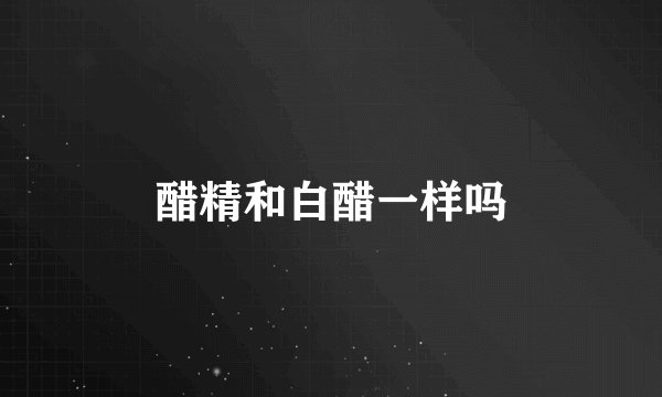 醋精和白醋一样吗