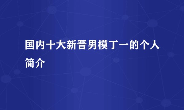 国内十大新晋男模丁一的个人简介