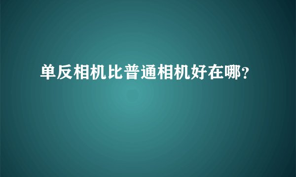 单反相机比普通相机好在哪？