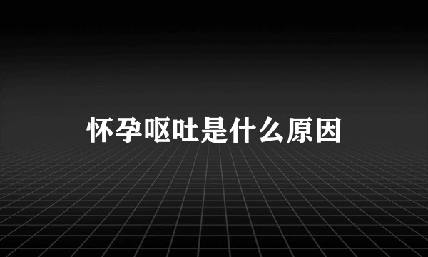 怀孕呕吐是什么原因
