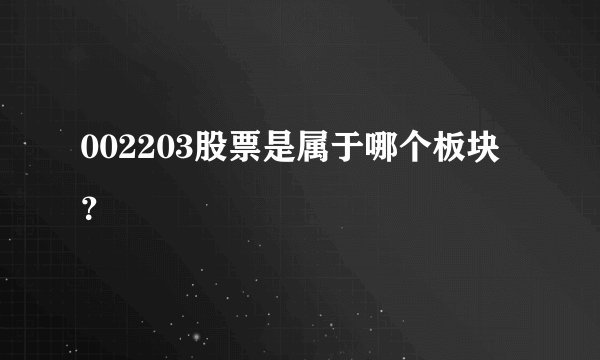 002203股票是属于哪个板块？