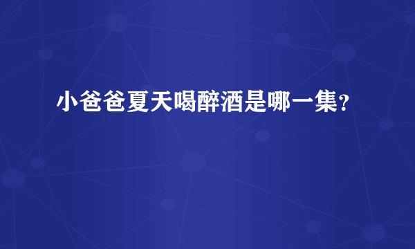 小爸爸夏天喝醉酒是哪一集？