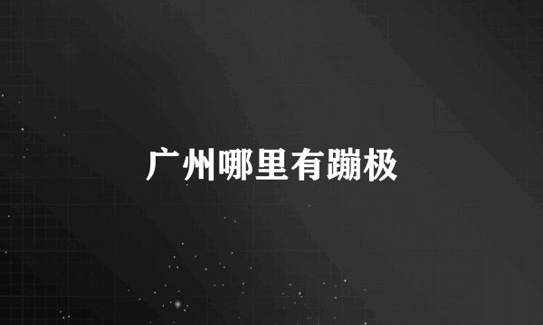 广州哪里有蹦极