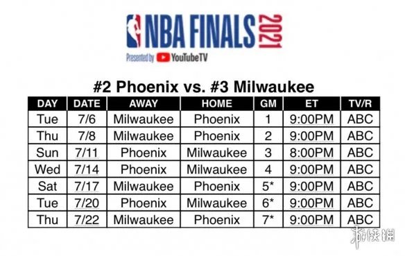 nba总决赛2021时间 2021nba总决赛赛程表