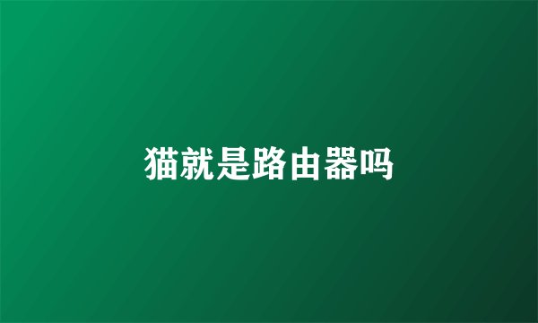 猫就是路由器吗