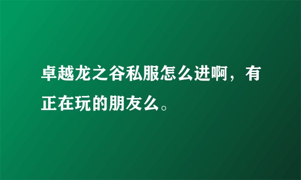 卓越龙之谷私服怎么进啊，有正在玩的朋友么。