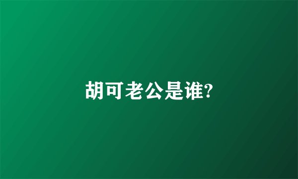 胡可老公是谁?