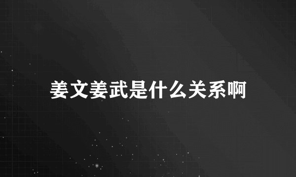 姜文姜武是什么关系啊