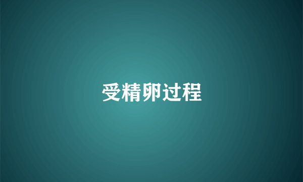 受精卵过程