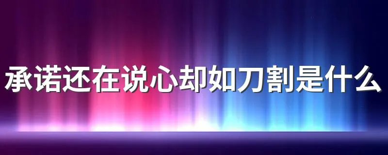 承诺还在说心却如刀割是什么歌 你知道吗