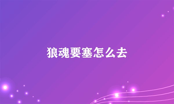 狼魂要塞怎么去