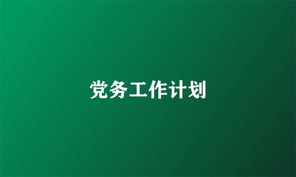 党务工作计划