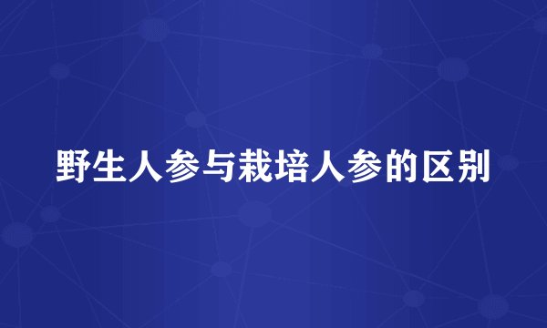 野生人参与栽培人参的区别
