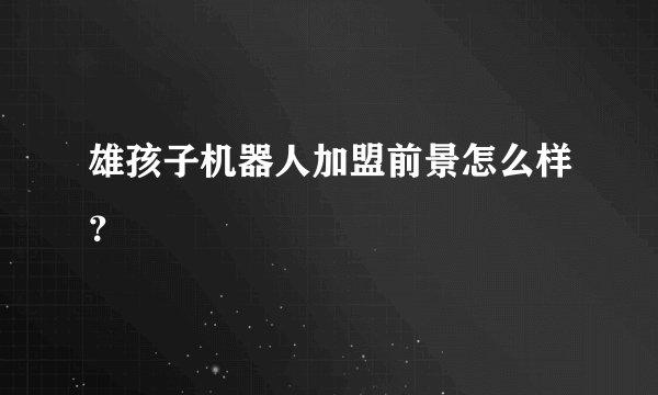 雄孩子机器人加盟前景怎么样？