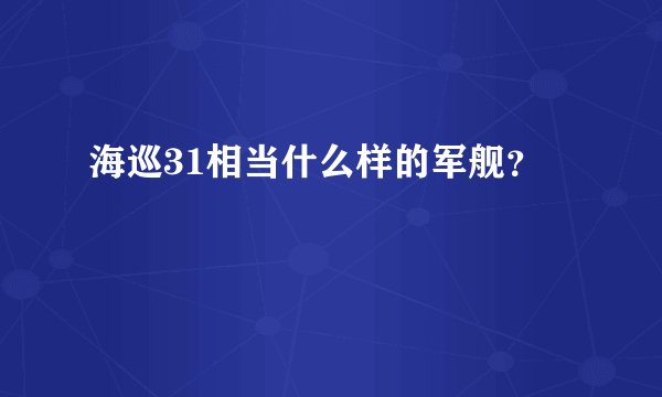 海巡31相当什么样的军舰？