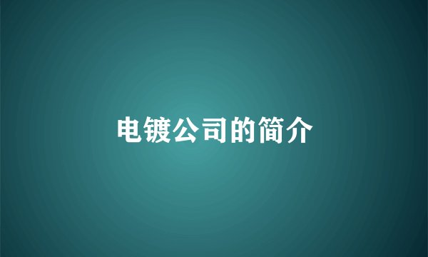 电镀公司的简介