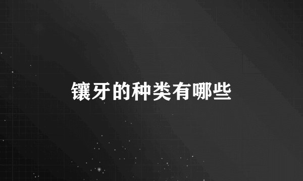 镶牙的种类有哪些