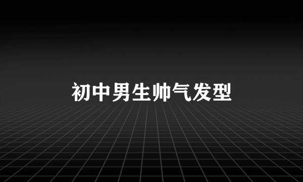 初中男生帅气发型