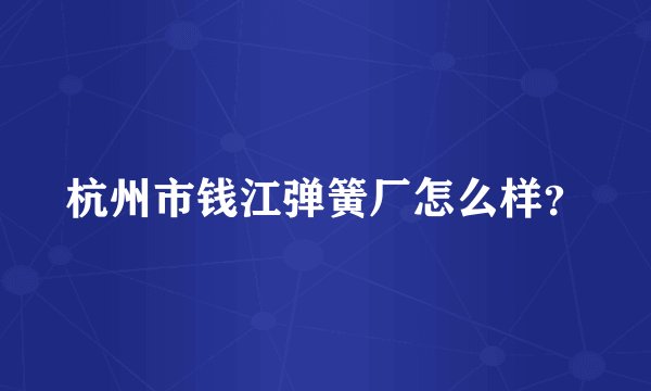 杭州市钱江弹簧厂怎么样？