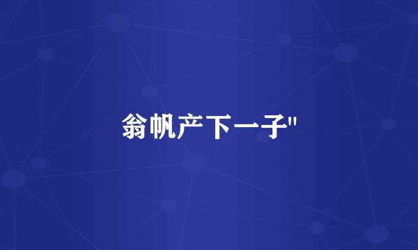 翁帆产下一子