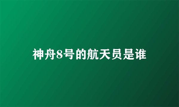神舟8号的航天员是谁