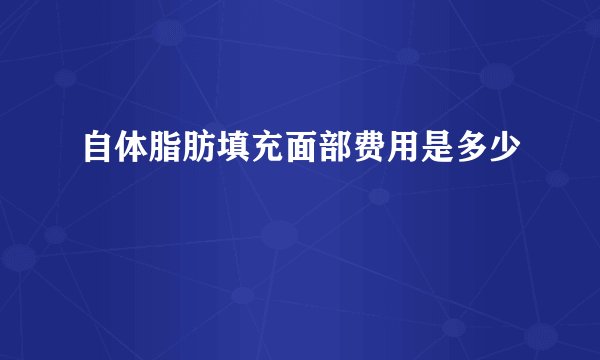 自体脂肪填充面部费用是多少