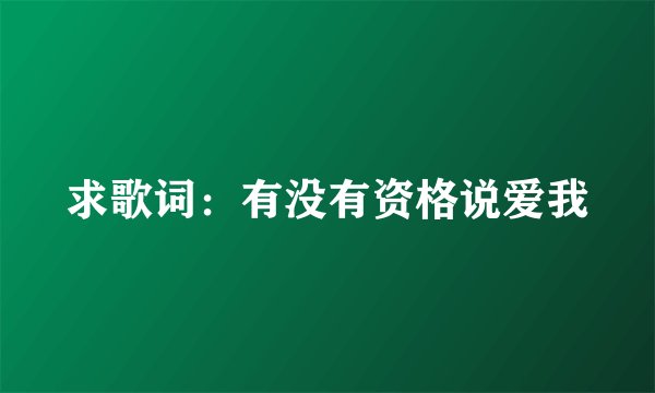 求歌词：有没有资格说爱我