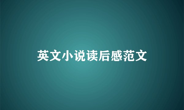 英文小说读后感范文