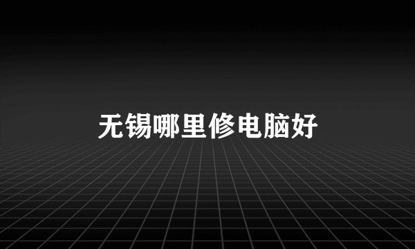 无锡哪里修电脑好